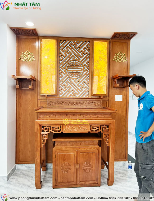 Không gian thờ thực tế được hoàn thiện tại gia đình chú Đức Bảo tại Điện Bàn, Quảng Nam