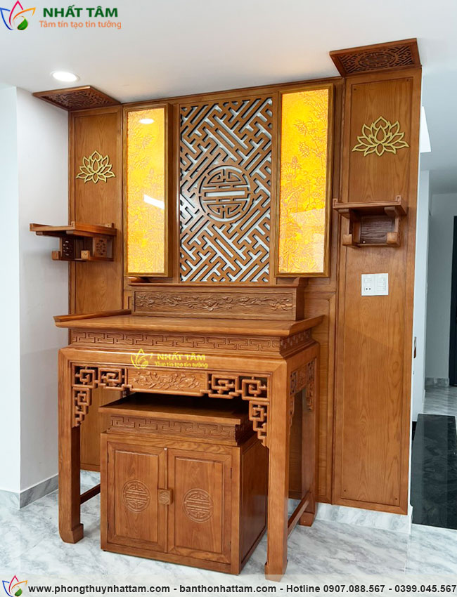 Không gian thờ thực tế được hoàn thiện tại gia đình chú Đức Bảo tại Điện Bàn, Quảng Nam