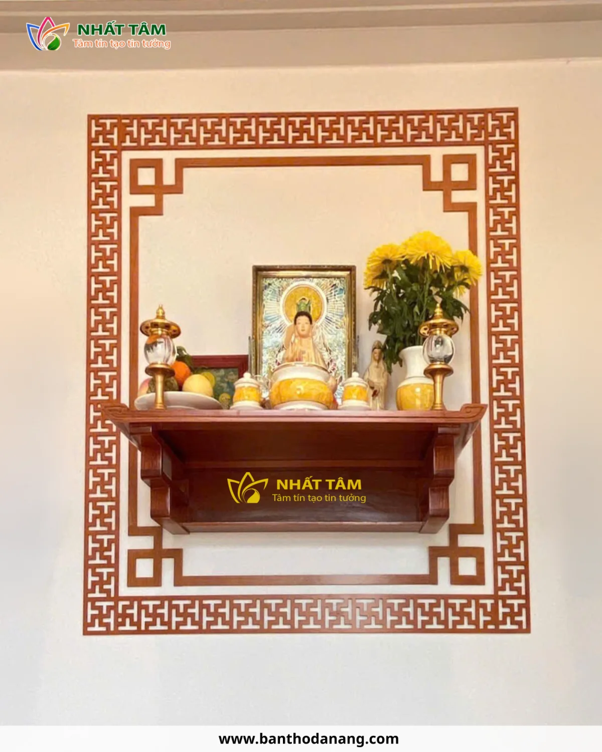 Kích thước bàn thờ treo tường theo lỗ ban